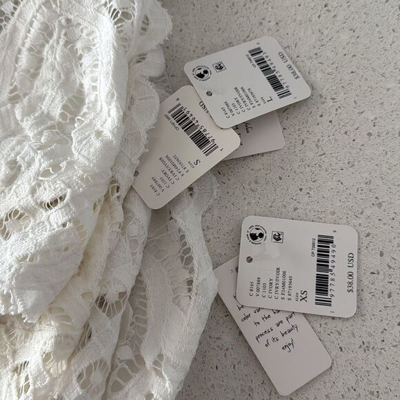 NWT Free People Adella Lace Halter Bralette Lace Scallop Pull- On Backless White - Picture 8 of 10